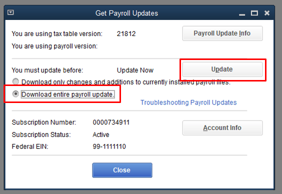 Downloading payroll tax table