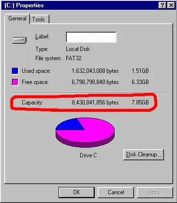 Check for disk space - Error code 6000 304 in QuickBooks 