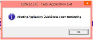 Fatal error Qbw32.exe in QuickBooks