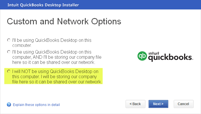 Installing QuickBooks enterprise - Screenshot