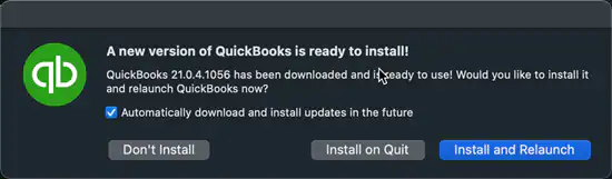 Install and relaunch QuickBooks for Mac