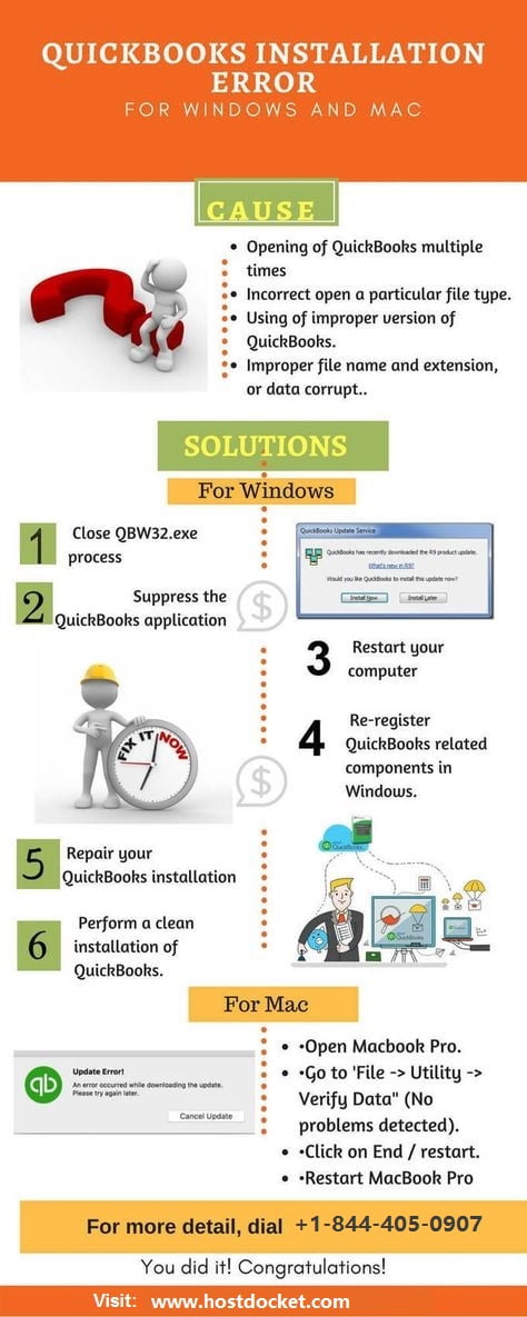 Common QuickBooks Installation Errors for Windows and Mac - Infographic