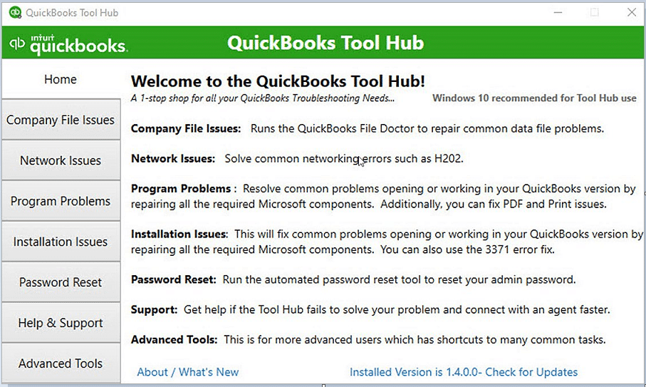 QuickBooks File Doctor tool 