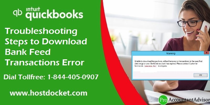 troubleshooting steps to download bank feed error-Host Docket