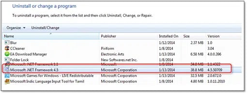 Uninstalling .NET Framework