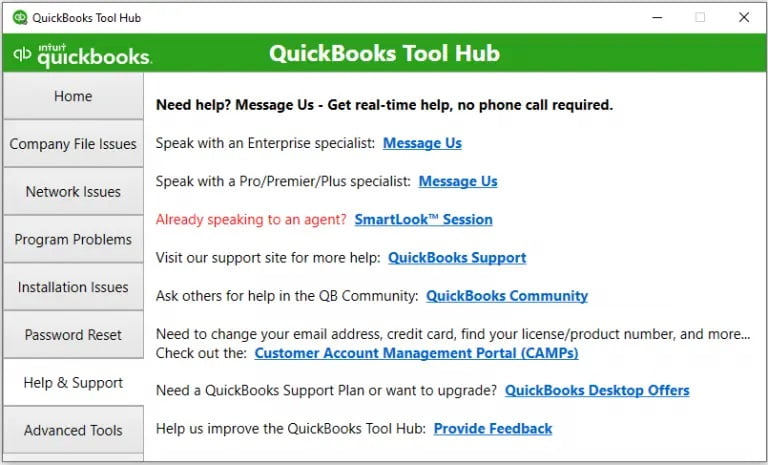 QuickBooks - Support