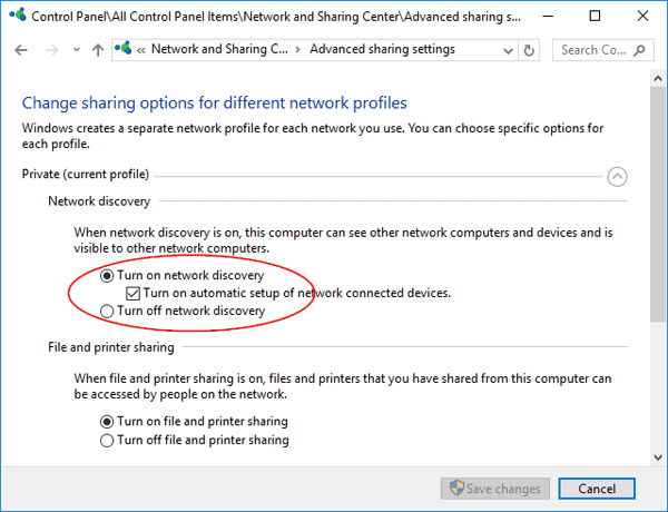 turning on network discovery in windows 10 in order to fix quickbooks not showing mapped drives