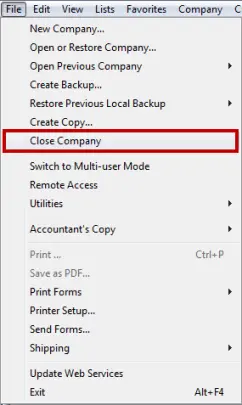 Close company - move quickbooks company file to quickbooks online