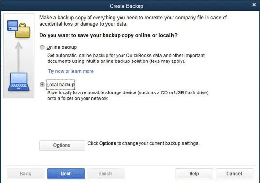 backing up quickbooks company file