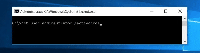 net user administrator or active yes