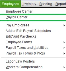 payroll center in quickbooks
