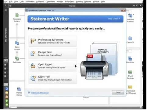 quickbooks statement writer - screenshot
