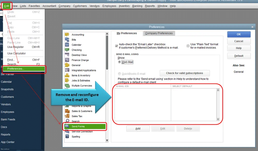 Send and remove reconfigure forms