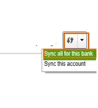 seletct Sync all for this Bank to fix QuickBook error olsu 1013