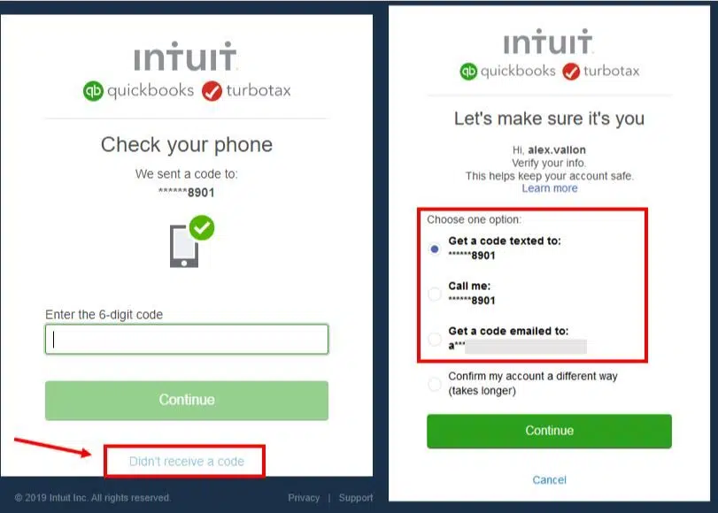 Confirm your account information with a code - Intuit QuickBooks