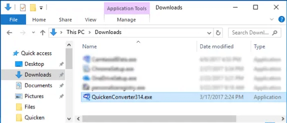 downloading Quicken Converter