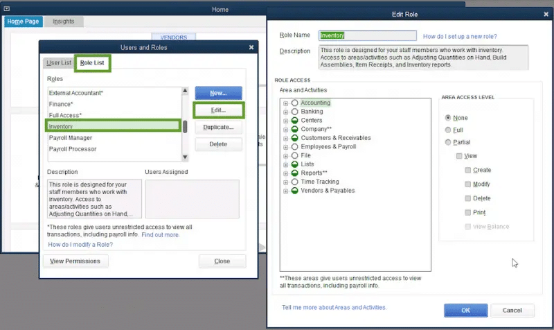 Set up users and roles in QuickBooks