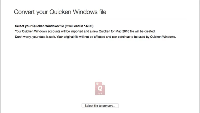 convert Quicken windows file