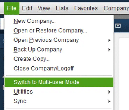 switch to multi-user mode in quickbooks - company file located on a remote computer