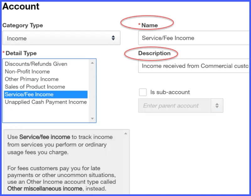 QuickBooks modify chart of accounts