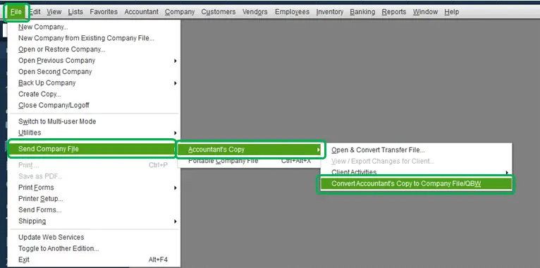 Accountants copy transfer file - cannot open QuickBooks company file error