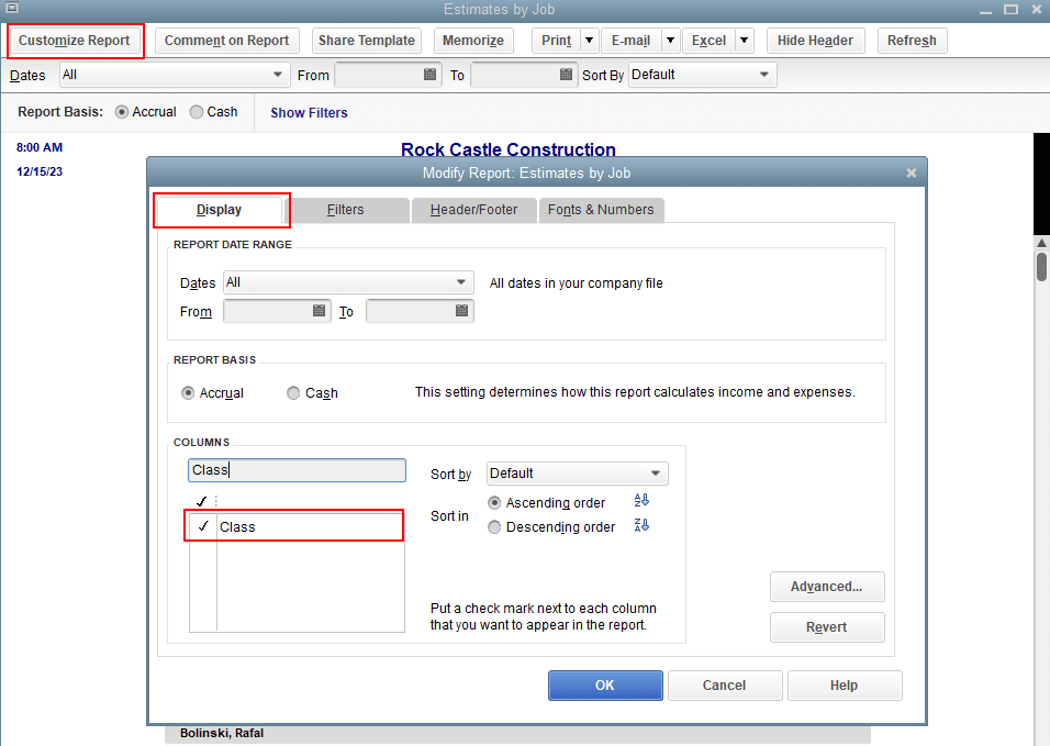 Class Tracking in QuickBooks