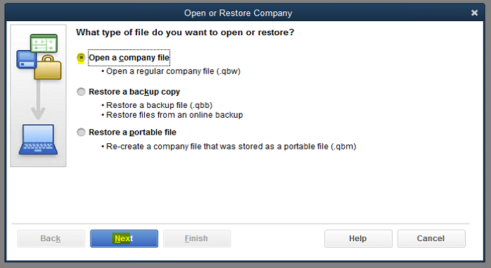 Open a Company File 