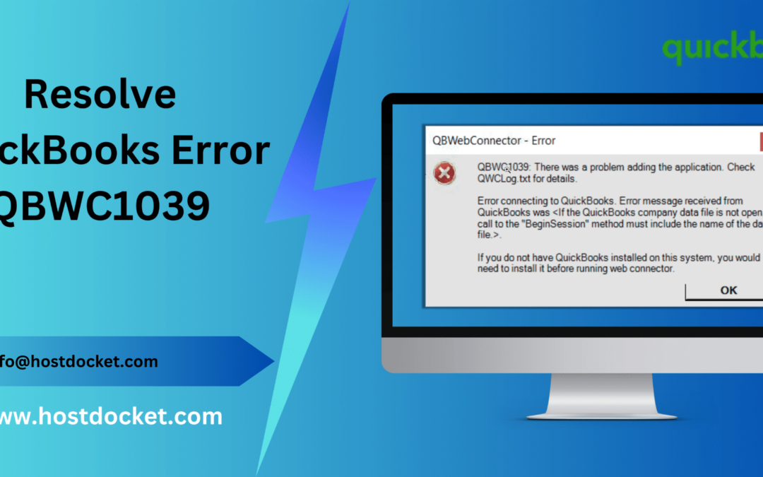 Resolve QuickBooks Error QBWC1039 (Web Connector Error)