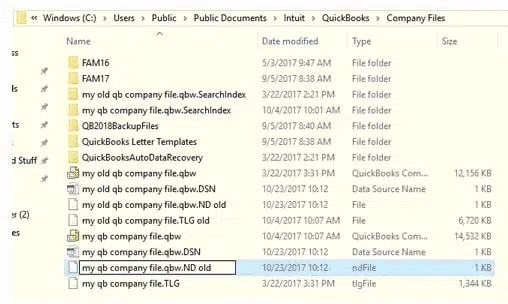 .Nd and .tlg files - QuickBooks error code 6105