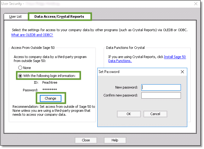 Set up the data access credentials