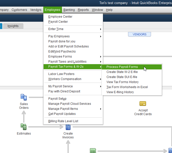 Payroll tax forms and W2s 