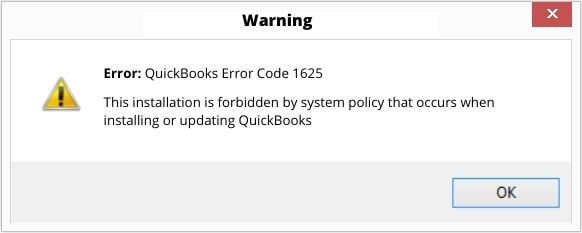QuickBooks error code 1625 