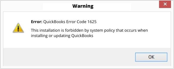 QuickBooks error code 1625