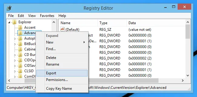 Use registry editor - banking error 9999