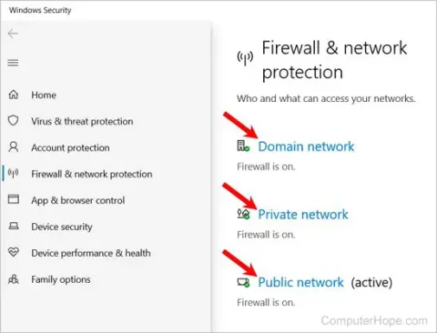 Disable firewall and network protection