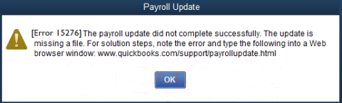 QuickBooks Payroll error 15276