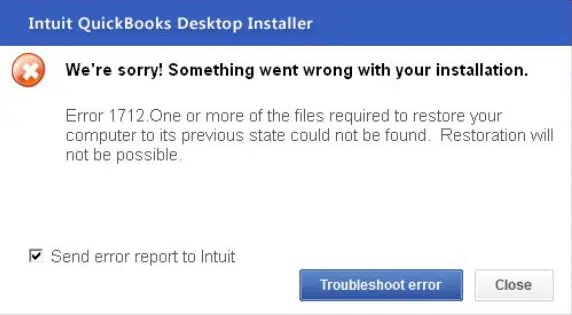 QuickBooks Install error 1712