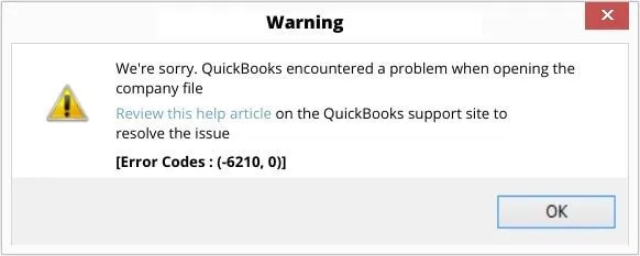 QuickBooks Error Code 6210