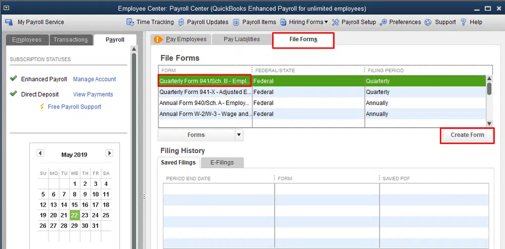 Create form in QuickBooks