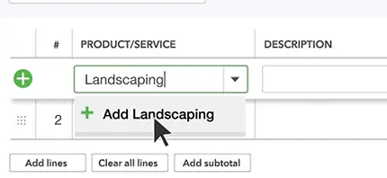 Enter product or services in QuickBooks