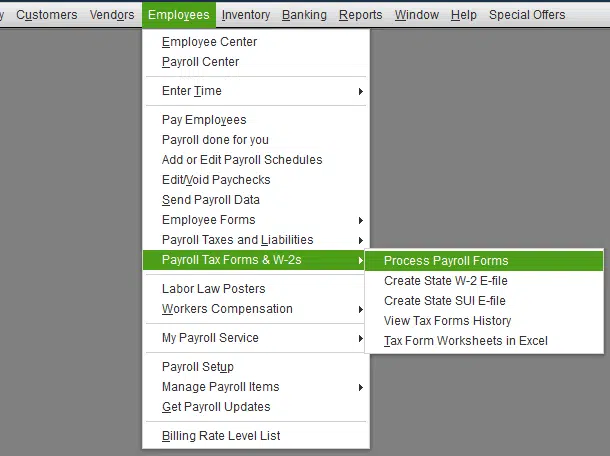 Payroll tax forms and W2s