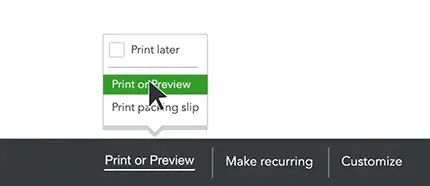 Print or preview the invoice in QuickBooks Online