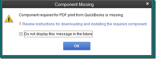 QuickBooks PDF component error