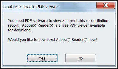 QuickBooks unable to locate pdf viewer error