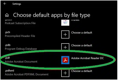 Set Adobe reader as default pdf viewer