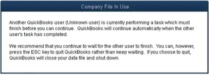 Company file in use - QuickBooks locked file errors