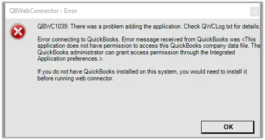 QBWC1039 Error