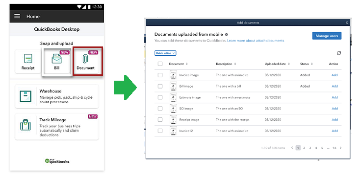 Attach documents to transactions