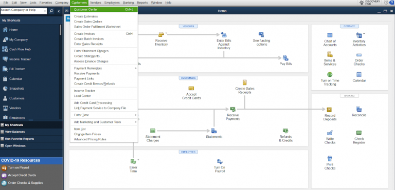 QuickBooks customer center - record customer refund in QuickBooks