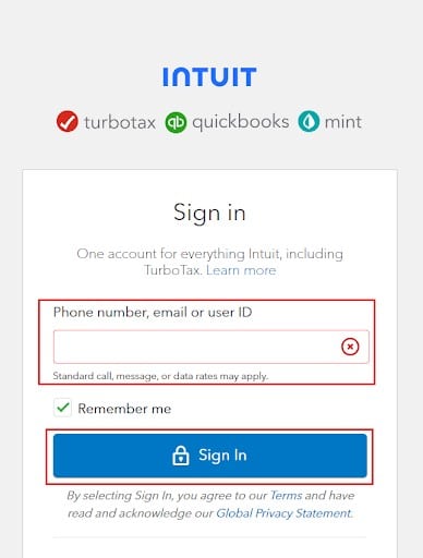 Turbotax in mobile app